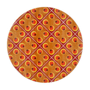 Retro orange 1970's,personalised text cutting board