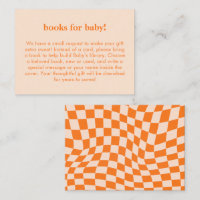Retro Orange Abstract Check Custom Books for Baby