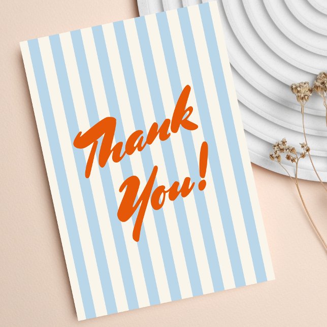 Retro Orange Abstract Frame Baby Shower Thank You Card (Creator Uploaded)