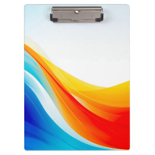 Retro Orange and Blue abstract curved lines Clipboard
