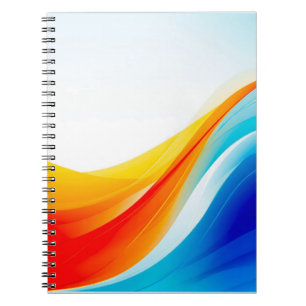 Retro Orange and Blue abstract curved lines Notebook