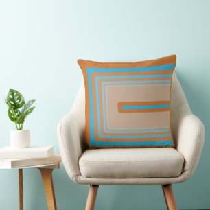 Retro Orange and Blue Cushion