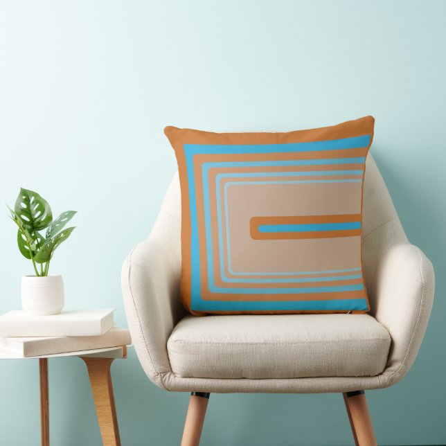 Retro Orange and Blue Cushion (Chair)
