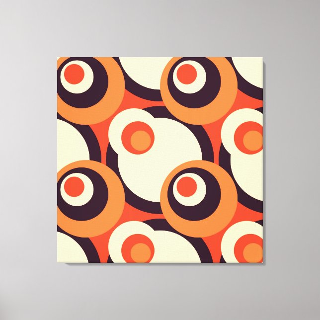 Retro Orange and Brown Fifties Abstract Art Printe Canvas Print (Front)