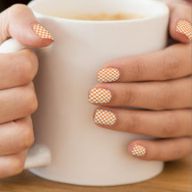 Retro Orange and White Chequered
