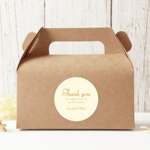 Retro Orange And Yellow Thank You Bakery Classic Round Sticker