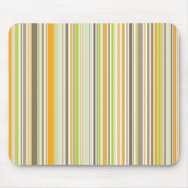 Retro Orange Brown Green Stripes Mousepad (Front)