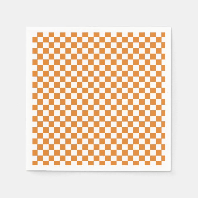 Retro Orange Check Napkin (Front)