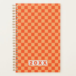 Retro Orange Chequerboard Planner