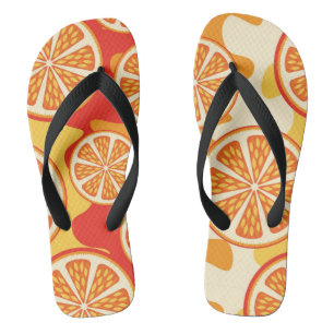 Retro Orange Citrus Pattern Jandals