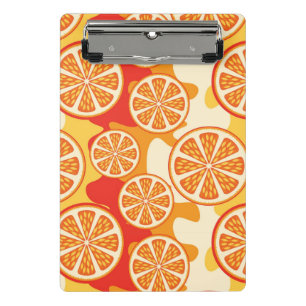 Retro Orange Citrus Pattern Mini Clipboard