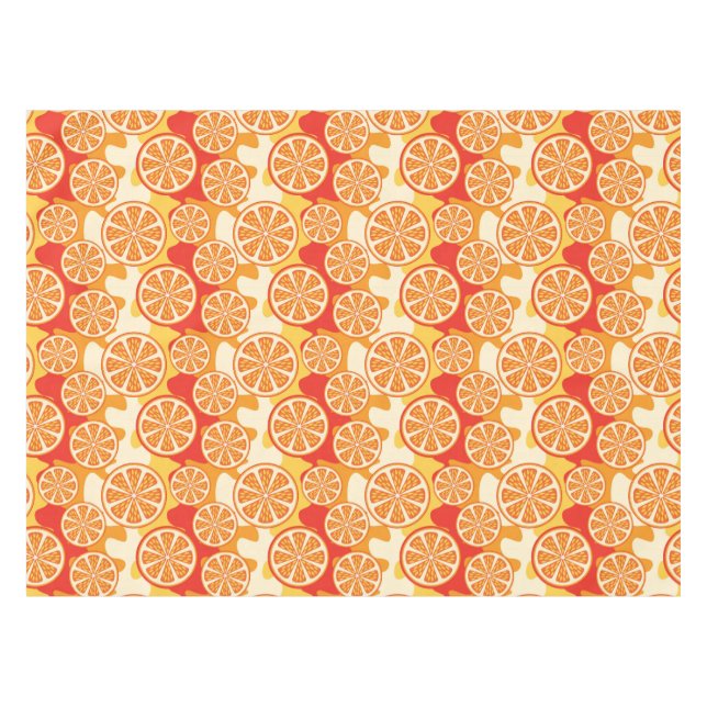 Retro Orange Citrus Pattern Tablecloth (Front (Horizontal))