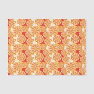 Retro Orange Citrus Pattern Tissue Paper