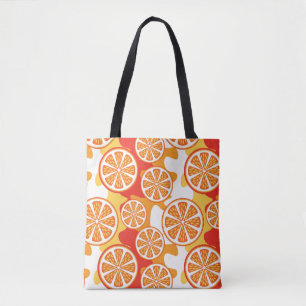 Retro Orange Citrus Pattern Tote Bag