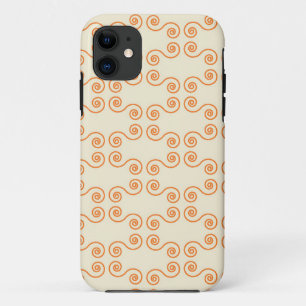 Retro Orange Curves Pattern Case-Mate iPhone Case
