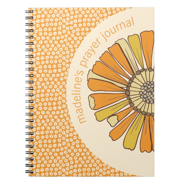 Retro Orange Floral Prayer Journal (Front)