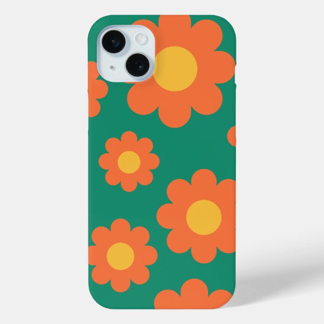 Retro Orange Flowers Case-Mate iPhone Case (Back)