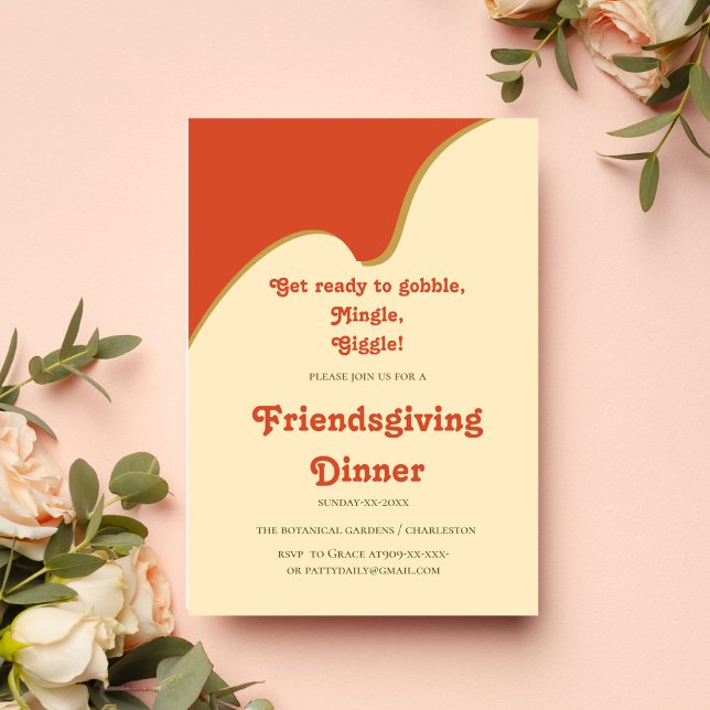 RETRO ORANGE FRIENDSGIVING  INVITATION (Creator Uploaded)