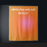 Retro Orange Gradient Bat Mitzvah Custom Backdrop Tapestry<br><div class="desc">Retro Orange Pink Gradient Unique Bat Mitzvah Custom Backdrop</div>