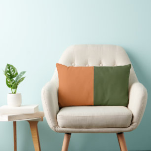 Retro Orange Green Lumbar Cushion