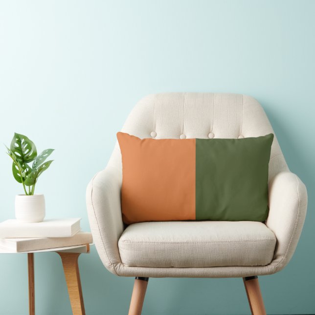 Retro Orange Green Lumbar Cushion (Chair)