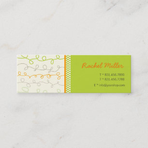 Retro Orange Green Scribbles Pattern Profile Card
