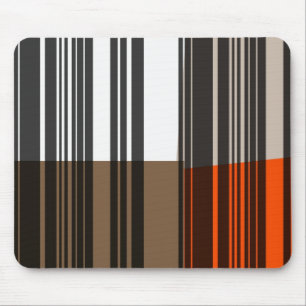 Retro Orange, Grey, Brown, Black Abstract Art Mouse Pad