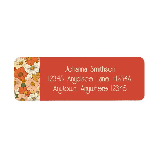 Retro Orange Groove Floral Red Orange (Front)