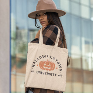 Retro Orange Halloween University  Tote Bag
