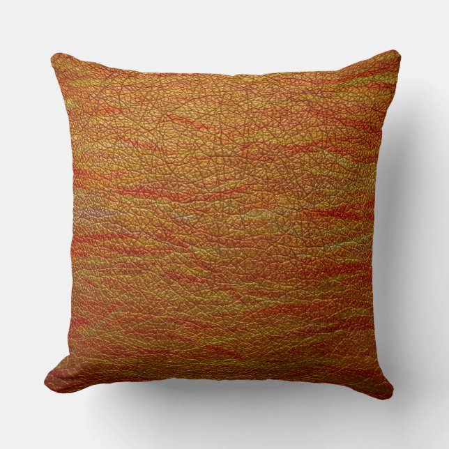 Retro Orange Look Leather Cushion (Front)