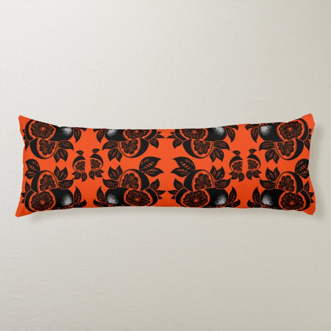 Retro Orange Slice Pattern Body Cushion (Front)