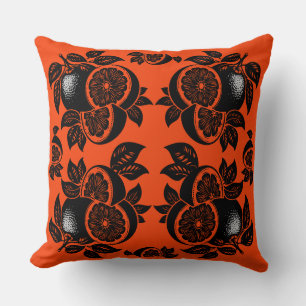 Retro Orange Slice Pattern Cushion