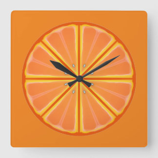 Retro Orange Square Wall Clock
