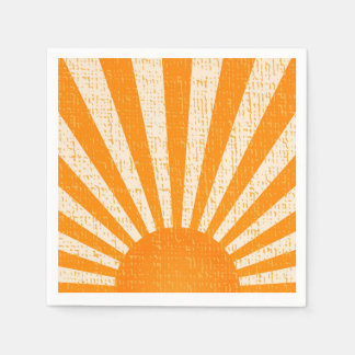 Retro Orange Sun I Vintage Sunrise I Boho Sunshine Napkin