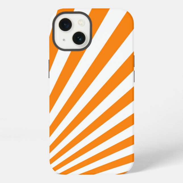Retro Orange Sun Rays Background iPhone Case (Back)