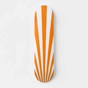 Retro Orange Sun Rays Background Skateboard