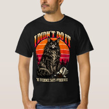Retro Orange Sunset Maine Coon Innocent Cat Humour