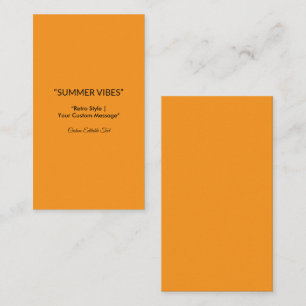 Retro Orange Texture – Summer Vibes Art Business Card