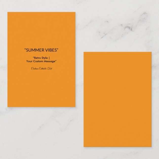 Retro Orange Texture – Summer Vibes Art Calling Card (Front/Back)