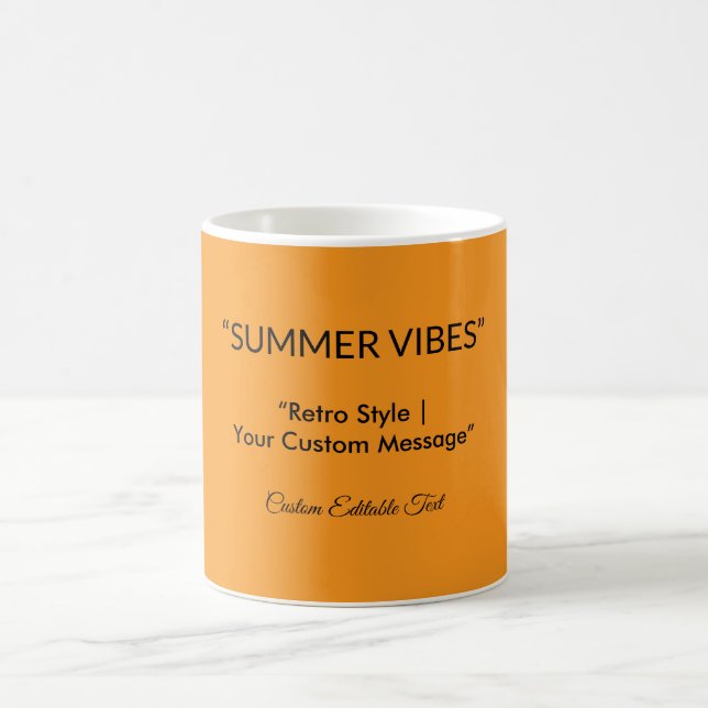Retro Orange Texture – Summer Vibes Art Coffee Mug (Center)