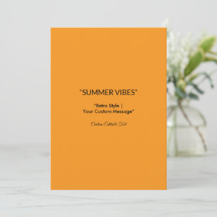 Retro Orange Texture – Summer Vibes Art Invitation