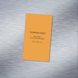 Retro Orange Texture – Summer Vibes Art Magnetic Business Card