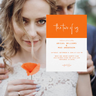 Retro Orange The Two of Us Wedding Invitation