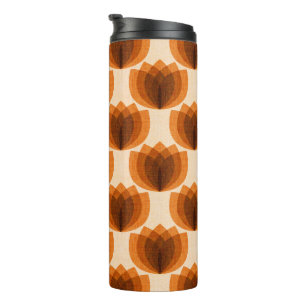 Retro orange tulip flowers thermal tumbler