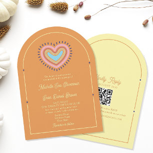 Retro Orange Wedding Invitation