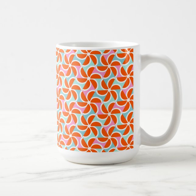 Retro Orange Wedge Pattern Coffee Mug (Right)