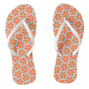 Retro Orange Wedge Pattern Jandals