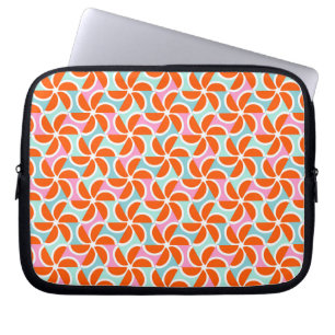 Retro Orange Wedge Pattern Laptop Sleeve