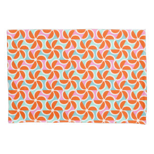 Retro Orange Wedge Pattern Pillowcase