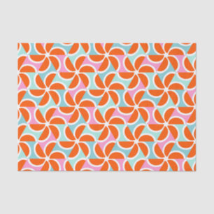 Retro Orange Wedge Pattern Tissue Paper